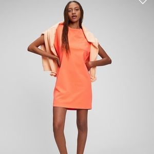 NWOT GAP POCKET T-SHIRT DRESS NEON ORANGE SIZE LARGE TALL